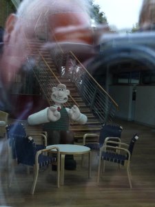 Peering in to see Wallace