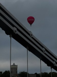Hot air balloon over Clifton Suspension Bridge