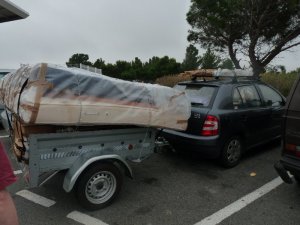 A trailer load Barcelona-bound