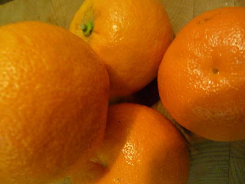 Seville oranges waiting for the chop.