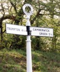 The way  to Camberwick Green?  Sadly not. This road sign was made by Countryways and stands by the Bluebell Railway in Sussex
