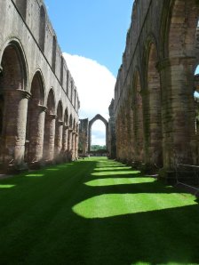 The nave of the now ruined Fountains Abbey