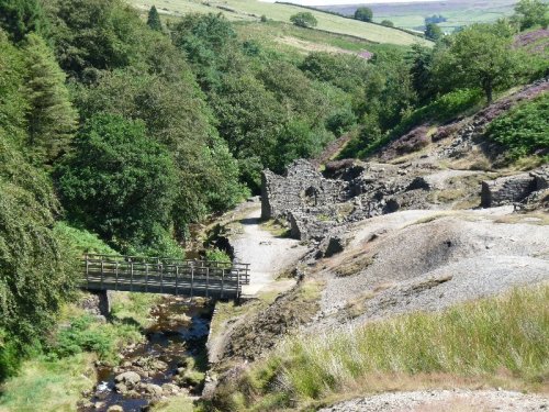 An old lead-works, spoil heaps, a river and a perfect picnic spot.