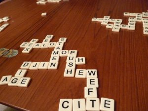 Bananagram game in full swing.