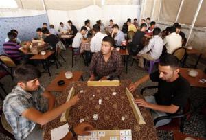 Traditional Turkish tea house: men only. (Reuters/Umit Bektas)