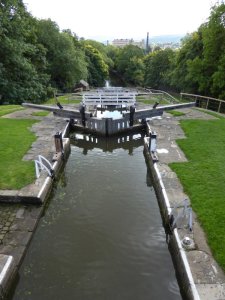 All five of the Five Rise locks at Bingley.