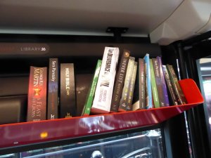 The book-swap shelf wasn't very exciting today. But I found a Fred Vargas to read.