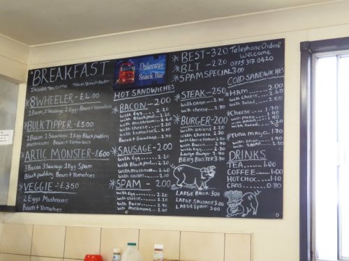 The unchanging menu at the greasy spoon.