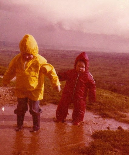 Thomas and Elinor explore Glastonbury Tor, getting on for forty years ago