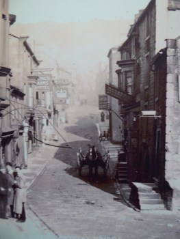 A photo in the museum collection of Pateley Bridge High Street in the very early twentieth century.