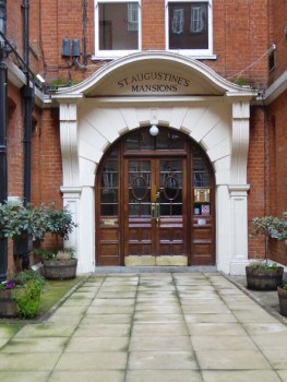 Entrance to St. Augustine's Mansions. No handsome trees there then.